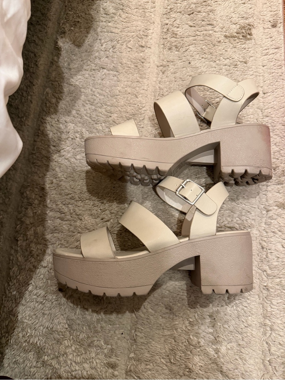 Soda Cream Platform Strappy Block Heel Sandals